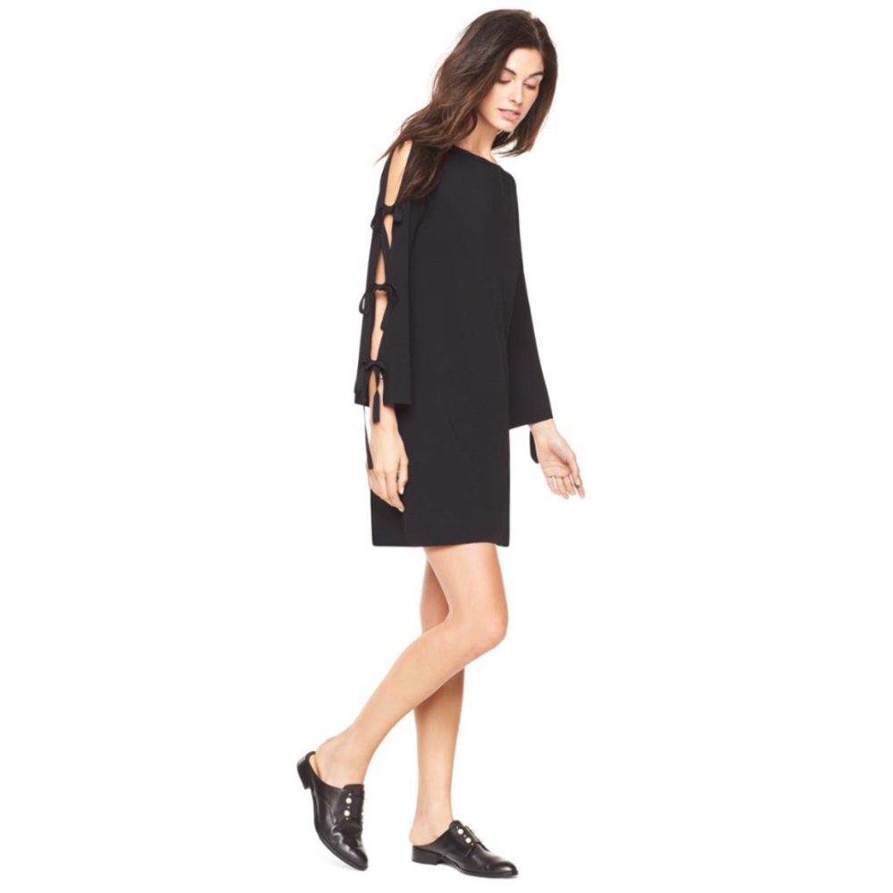Milly Tied Together Flare Sleeve Dress Black Small